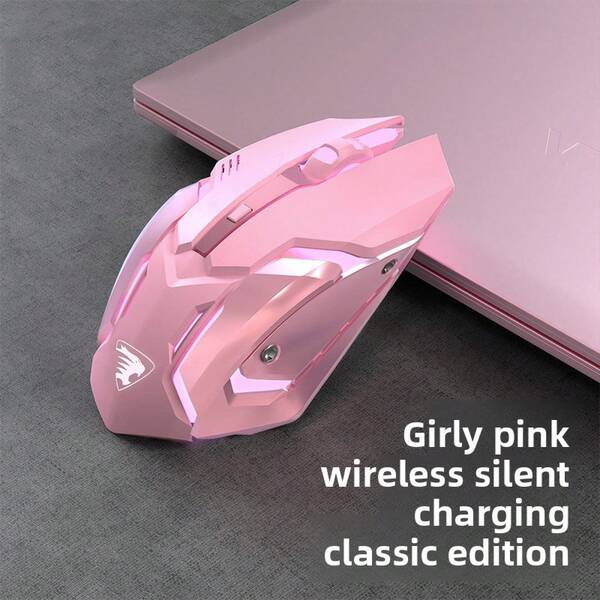 Wireless 5.0 Mouse With Dual Mode (2.4GHz +) - Silent Click, Rechargeable, 600mAh Battery |   3200 DPI, RGB Lighting, Ergonomic Design Gaming & Office