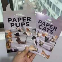 Bộ gấp giấy origami hình động vật thú vị, tự làm mèo, chó, khủng long bằng giấy, nhiều loại động vật khác nhau, đồ thủ công tự làm, rèn luyện kỹ năng khéo léo, quà tặng cho người yêu thích origami, quà sinh nhật. - Nhiều màu - Xem 8