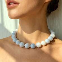 1 Peça Colar de Contas com Efeito de Nuvem de Resina de Estilo Boêmio e Geométrico Redondo, com Fecho de Metal, Joia Artesanal, Adequado para Festivais ou Uso Diário