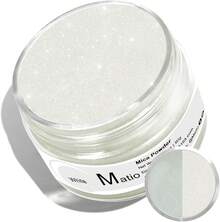Matio Mica Powder, 1.8oz/ 50g White Pearlescent Effect Mica Powder Epoxy Resin Natural Color Pigment Soap Making, Bath, Candle Dye, Resin, Paint,Nails,Jewelry, Slime Pigment - 白色 - 查看 6