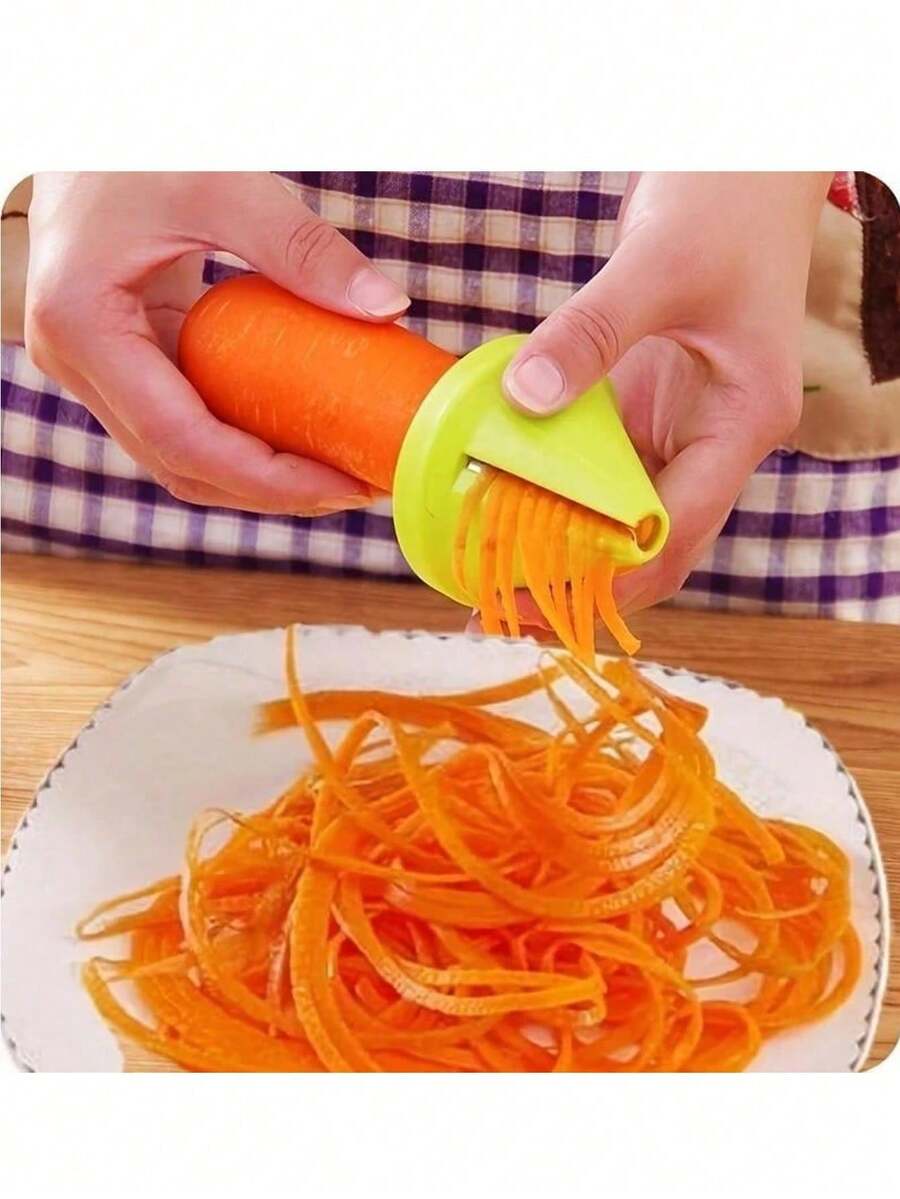 3pcs Multi-Functional Vegetable And Fruit Peeler And Spiral Grinder - Suitable For Potatoes, Carrots, Radishes, Etc. - Multicolor - View 1