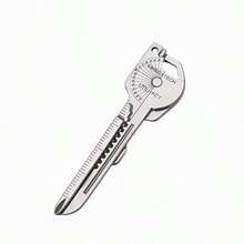 8-In-1 Keychain Multitool, Portable Screwdriver, Folding Mini Knife & Survival Gear Accessories, EDC Carabiner Organizer - Silver - View 8