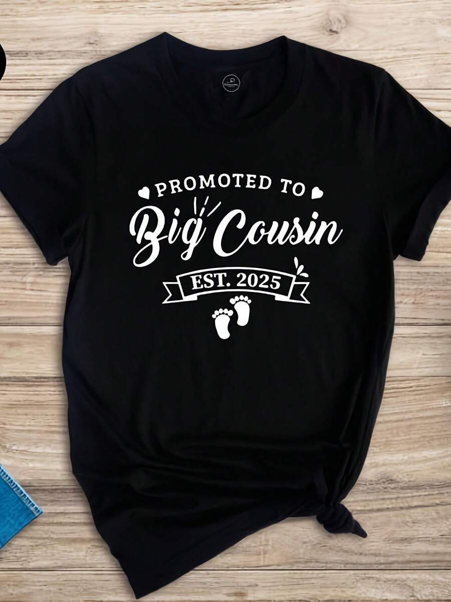 Big Cousin Est 2025 Shirt, Baby Announcet, Promoted Big Cousin, Big Cousin To Be, Pregnancy Reveal, Big Cousin Gift, Big Cousin T Shirt - 款式10 - 查看 1