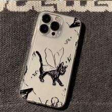 Caja transparente de alta gama con diseño creativo mariposa gato, compatible con iPhone 11, 12, 13, 14, 15, 16, Plus y pro Max - regalo perfecto para novias, novios, amigos o para sí mismos - Transparente-599 - Ver 6