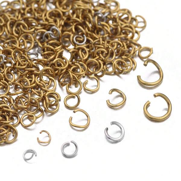 3-10mm Edelstahl Offene Ringe, Vergoldete Verbinder für DIY Armbänder, Halsketten, Schmuckherstellung