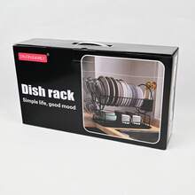 A Kitchen Countertop White And Black Single-Layer Plate Rack Drain Bowl Rack Multi-Function Tableware Storage Rack Bowl Rack Storage Rack - 163H Dish Rack - View 5