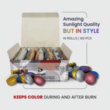 Sunlight Colors - Tabletas de carbón para incienso - Tabletas de carbón rápido - Carbón de incienso para fiestas - Rollos de quemador de resina de 33 mm - Paquete de 100 briquetas de carbón - Sin olor - Sin humo - - negro - Ver 3