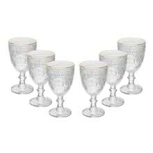 6 Taças Wolff Mandala de Vidro com Fio de Ouro 320ml - Multicolorido - Visão 4