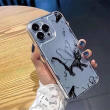 Caja transparente de alta gama con diseño creativo mariposa gato, compatible con iPhone 11, 12, 13, 14, 15, 16, Plus y pro Max - regalo perfecto para novias, novios, amigos o para sí mismos - Transparente-599 - Ver 7