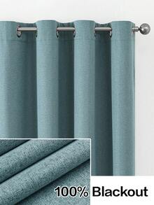 1 件/2 件仿亚麻遮光窗帘，多种尺寸可选，适用于卧室、客厅、家庭影院、餐厅，带拉绳窗帘布，深灰色