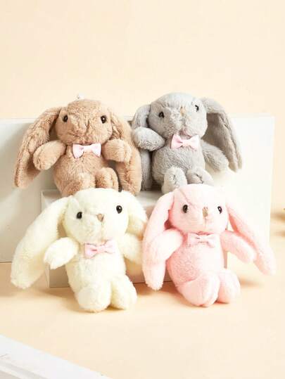 1pc Cute Cartoon Rabbit Ear Bow Plush Keychain, Bag Charm Accessory, Women's Keyring, Bag Pendant, Key Chain, Car Key Chain, Back To School Gift, Couple Gift, Wedding Party, Bride Gift, Single Party, Birthday, Holiday, Anniversary, Graduation, Christmas Gift