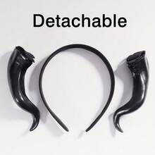1 Handcrafted Gothic-Style Devil Horn Headband - Red And Black Color Contrast Design, Lightweight And Comfortable Headband, Suitable For Halloween Costumes, Role-Playing, Anime Cartoon Parties, Photography, Theme Events, Drama Headwear, Comfortable To Wear, Clothing Accessories, Photography Props, Theme Event Headbands, Anime Costume Headwear, Gothic Aesthetics, Devil Horn Design, Handcrafted Hair Accessories - Đen và đỏ - Xem 6