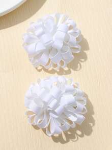 2入組女孩花朵裝飾可愛鴨嘴夾適用於頭髮裝飾用品