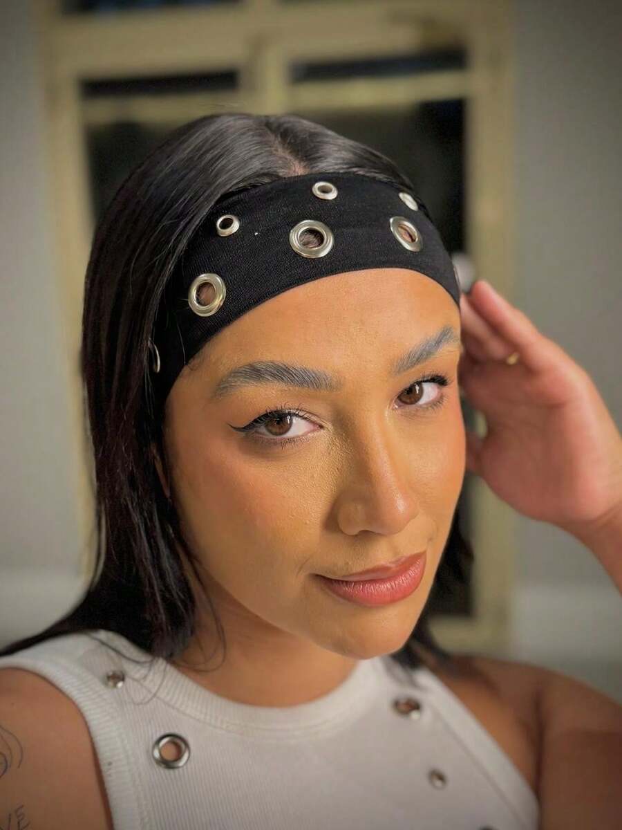 Women's Hairband With Mix Of Eyelets - 黑色 - 查看 1