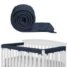 IULONEE 婴儿床护栏套，128x18厘米/68x18厘米儿童床护栏，防磨牙垫保护套，适用于侧栏和前栏，婴儿床护栏 - 彩色 - 查看 14