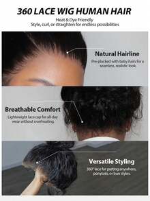 CURLYME Invisi Draw-Strings 360 Wear Go Wig Body Wave Pre-Bleached Knots InvisiFit Strap Glueless Wigs Wear Go Wig Human Hair Pre Plucked 180% Density 360 Full Lace Front Wigs 14-28 Inch