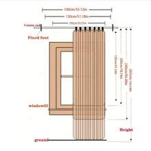 Cortina de tecido fino, cortina curta elegante com acabamento em renda ondulada preta - estilo jacquard, ideal para decoração de cozinha, sala de estar e escritório. Confeccionada em fibra de poliéster semitransparente com bolso para varão, fácil de remover e perfeita para o Halloween, Natal e outras festas. - Multicolorido - Ver 9