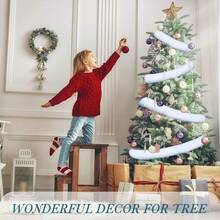 1PC 1.5m/5m/10m White Fluffy Faux Fur Trim For Christmas Tree Skirts & DIY Crafts, Christmas Decorations For Home