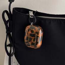 Niche Retro Amber Leopard Print Pro 2/Pro 3 Earphone Case, Apple 2nd/3rd Gen Wireless Bluetooth Protective Cover, Stylish For Women And Men, Silicone Material With Protective Film (Please Peel Off Before Use)