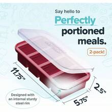 1 Cup Silicone Soup Freezer Molds With Lids - Soup With Steel Reinforced Rim - Freezing Broth, Rice, Individual Portions, Meal Prepping And More - Aqua - 2 - Pack - Nam việt quất + Gói 2 - Xem 2