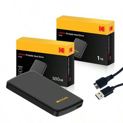 KODAK P150P 500GB/1TB 2.5" Portable External HDD USB 3.0 5Gbps Gaming Storage Disk Compatible With Laptop & Desktop