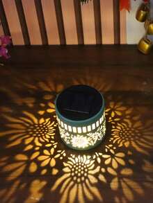 1 قطعة فانوس ديكوري يعمل بالطاقة الشمسية، فانوس ديكور حديقة أنيق، إضاءة LED معدنية تعمل بالطاقة الشمسية، إضاءة دافئة، مناسب للحديقة والفناء والممرات والمداخل والأعياد والحفلات والمروج