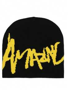 1顶男士字母提花蜘蛛网针织帽，户外街头风冬季装备 - 彩色 - 查看 14