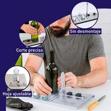 Bluelander Cortador De Botellas De Vidrio Profesional, Cortadora De Botellas De Vidrio Con Hoja Ajustable Y Kit Completo, Ideal Para Manualidades, Corte Preciso Y Reciclaje De Botellas De Vino - negro - Ver 3