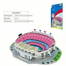 DIY 3D Paper Puzzle Kit - Football Stadium Series | Colorful Assembly Model | Educational Toy For Youngsters & Sports Fans | High-Quality 3D Jigsaw With Detailed Soccer Field Design, Puzzle Toys,The Perfect Halloween Gift For Puzzle Lovers - Multicolor - View 18
