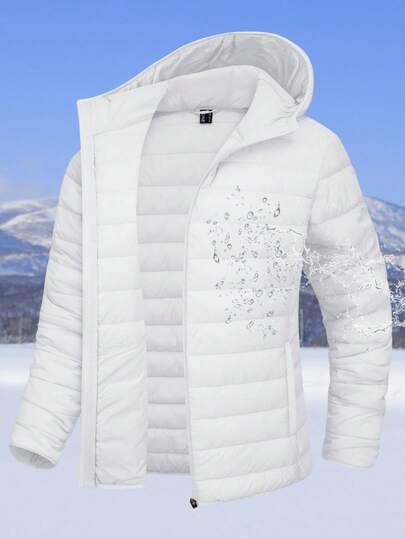 Women's Autumn Winter Quilted Puffer Jacket - Waterproof Windproof Hooded Coat - Lightweight Warm Padding 4 Pockets Casual Outerwear