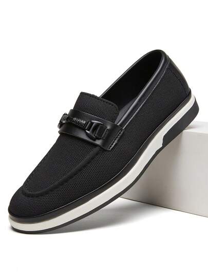 DESAI 1 Pair Soft, Breathable Slip-On Loafers For Men, Casual Comfortable Commuting Work Shoes, Mesh Lightweight Moccasins