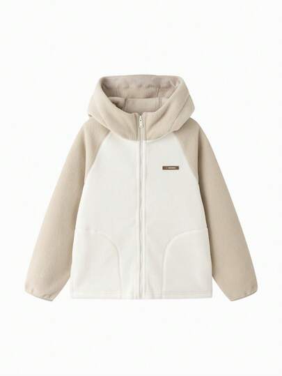 Balabala 女童抓绒外套，男女通用少女保暖套头毛衣，适合2025年冬季，柔软舒适