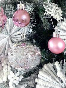 60pcs Exquisite Christmas Tree Decorations - Donuts, Forest Elves, Snowflakes, Painted Christmas Balls, Suitable For Christmas Tree And Yard Decoration