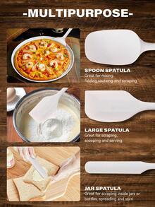 Set Peralatan Dapur Silikon 1/5 Buah, - Peralatan Masak Warna Macaron Nordik | Spatula, Pengikis, Kuas Kue, Pengoles Krim | Peralatan Karet Tahan Panas untuk Memanggang & Memasak | Aksesori Peralatan Masak Bertema Liburan, Non-Listrik - MultiWarna - View 6