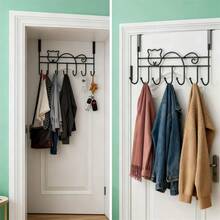Kit Of 7 Cat Door Hook Holders, Multipurpose Organizer For Bedroom/Bathroom/Kitchen - Space With Style - màu đen - Xem 3