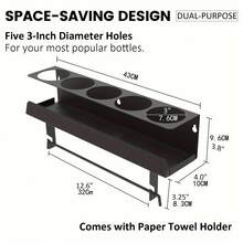 Multi-Purpose Wall-Mounted Metal Utility Shelf With Spray Can And Paper Towel Holder, 2-In-1 Paint Can Storage Rack For Various Room Types