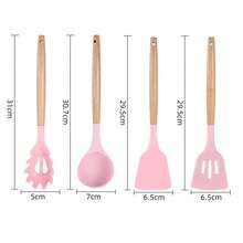 12-Piece Silicone Kitchen Utensil Set With Wooden Handles, Simple Kitchen-Style Cooking Tools With Storage Bucket, Colorful Kitchen Utensil Set In A Box, Multifunctional Spatula And Spoon Combination, Gift Recommendation For The Winter Kitchen - White - View 4