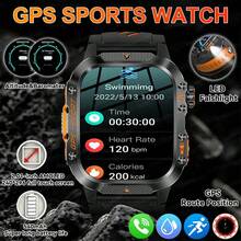 GUHUAVMI 2025 New Men's Outdoor GPS Sports Smartwatch, 2.01inch HD Full Screen Touch, With Strong LED Flashlight, Dual-Band GNSS Positioning, 3ATM Waterproof Swimming Watch, Call Answering, Message Reminder, Health Monitoring, Fitness Tracker Bracelet, GPS Tracking, Compass, Altitude Air Pressure, 540mAh Battery, Multi-Color Strap, Smartwatch For Men, Smartwatch For Women, Compatible With Android And IOS