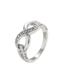 Gift Box Elegant Infinity Symbol Cubic Zirconia Engagement Ring, Ideal Jewelry Gift For Wedding, Valentine's Day - Silver - View 7