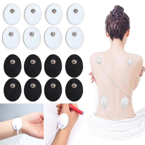 20 piezas Almohadillas de electrodo para masaje EMS, dispositivo de terapia TENS, reemplazo de pegatinas de masaje corporal y fitness con almohadillas con conector de 3.5 mm