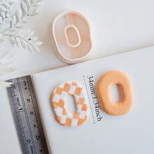 Irregular Geometric Donut Shape Polymer Clay Earring Cutters Minimalist Abstract Dangle Clay Cutting Moulds DIY Clay Pendant Necklace Jewelry Making Tools Sharp Edged 3D Printed Boho Clay Supplies - Beige - View 14