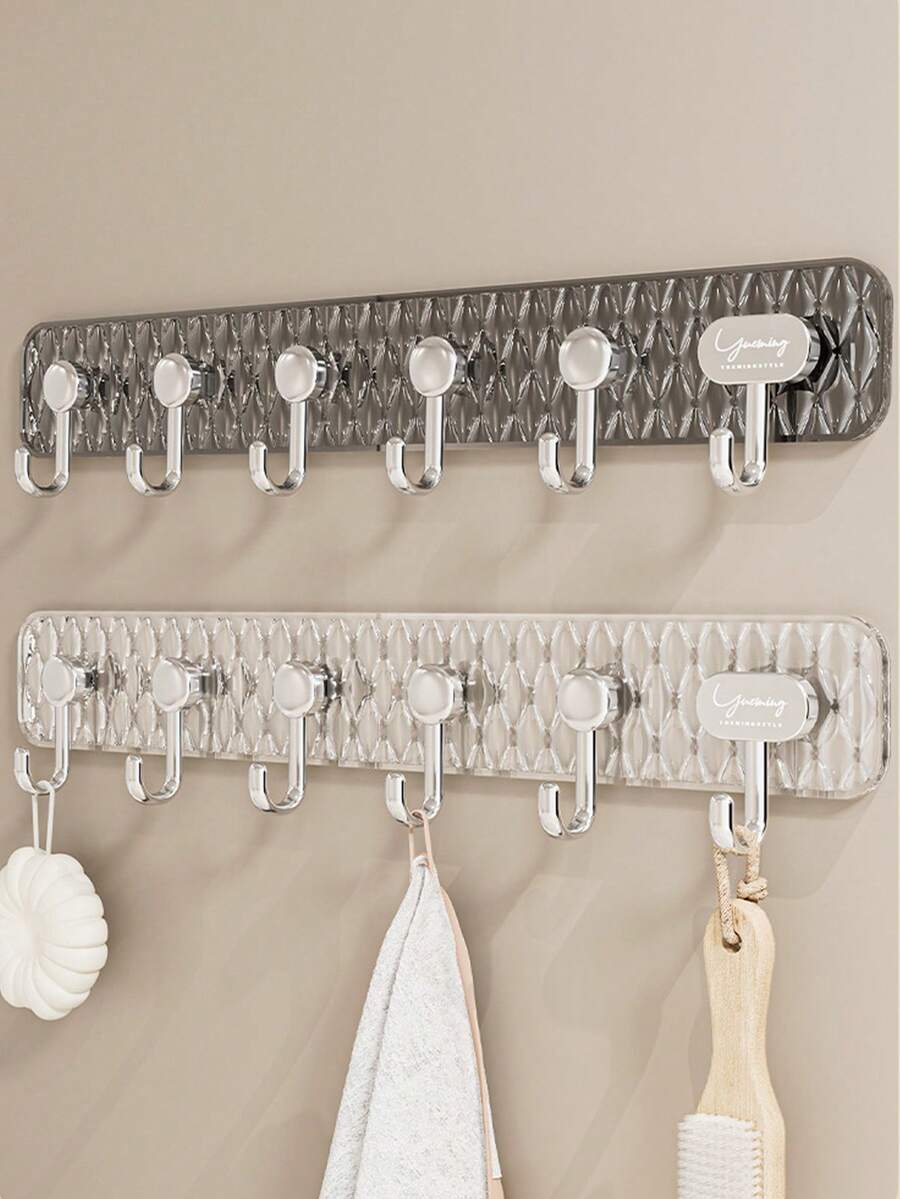 Ganchos multifuncionais para pendurar em berçário, ganchos adesivos transparentes contínuos, cabideiro adesivo forte para pendurar roupas na porta, ganchos de armazenamento sem furadeira, minimalista moderno, estilo nórdico, berçário, quarto de bebê, vida entre pais e filhos, estação do recém-nascido, primavera, verão, outono/inverno, mudança sazonal, criação de filhos, novos pais, crianças, meninos, meninas, Natal, dia das crianças, presente de aniversário, armazenamento doméstico, armazenamento de parede - Multicolorido - Ver 1