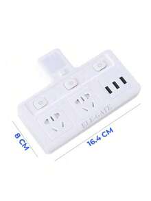 ELE-GATE Multifuncional Adaptador Hembra de Habitación Luz Nocturna Interruptor USB Enchufe de Pared Adaptador de Carga - Blanco - Ver 6