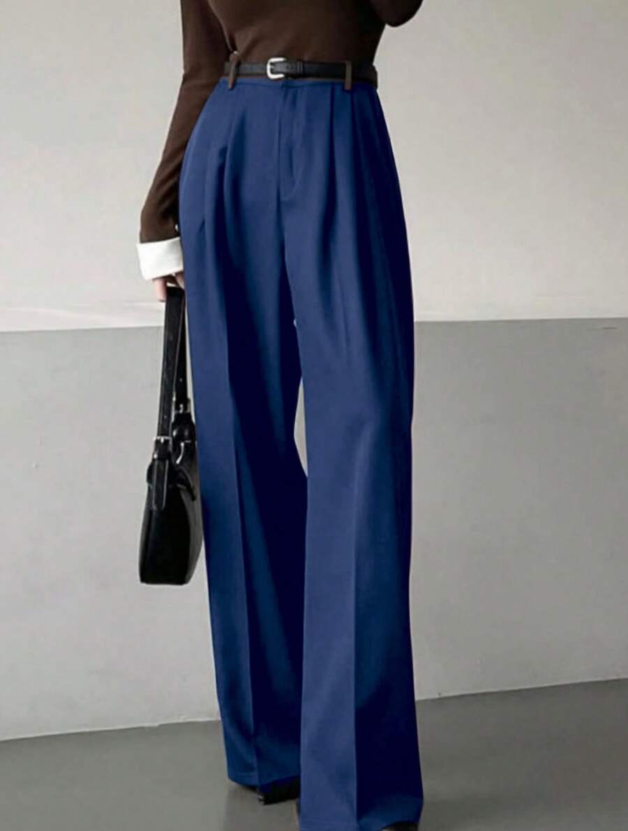 Straight Leg Suit Pants - Azul Marino - Ver 1