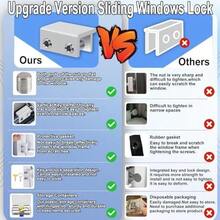 [4 Sets] Sliding Window Lock With Key Aluminum Alloy Adjustable Security Lock (Silver) Single Hole Quick Installation Anti-Theft And Anti-Theft Suitable For Vertical/Horizontal Windows - Silver-large - View 7