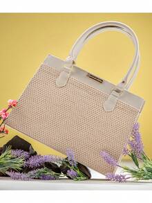 Bolsa Feminina Média Satchel Luxo Tote - Marfim - Visão 4