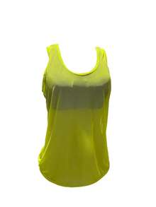 Women's Transparent Tulle Tank Top Gym Clothing Fitness Fashion - 青檸色 - 查看 1