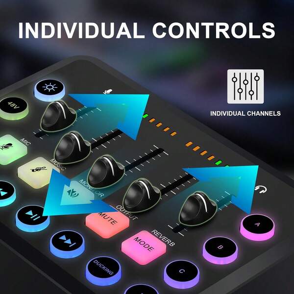 Easypie Selection Tarjeta de sonido externa USB F11, mezclador en vivo, entretenimiento personal, transmisión en vivo, adecuado para PC/teléfono móvil/computadora