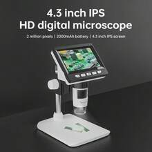 1080P INSKAM HD Digital Microscope - 1000X Real Shot, 8LED, Laptop Compatible - Dual Power Battery/USB, Rechargeable Lithium Polymer, ≤36V