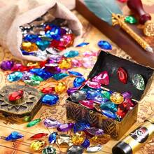20/100pcs Pirate Treasure Jewel Acrylic Rhinestones, Shiny Plastic Gems In Assorted Colors With Drawstring Bag, Suitable For Party Table Decor, Pirate Theme Party Favors - Multicolor - View 5